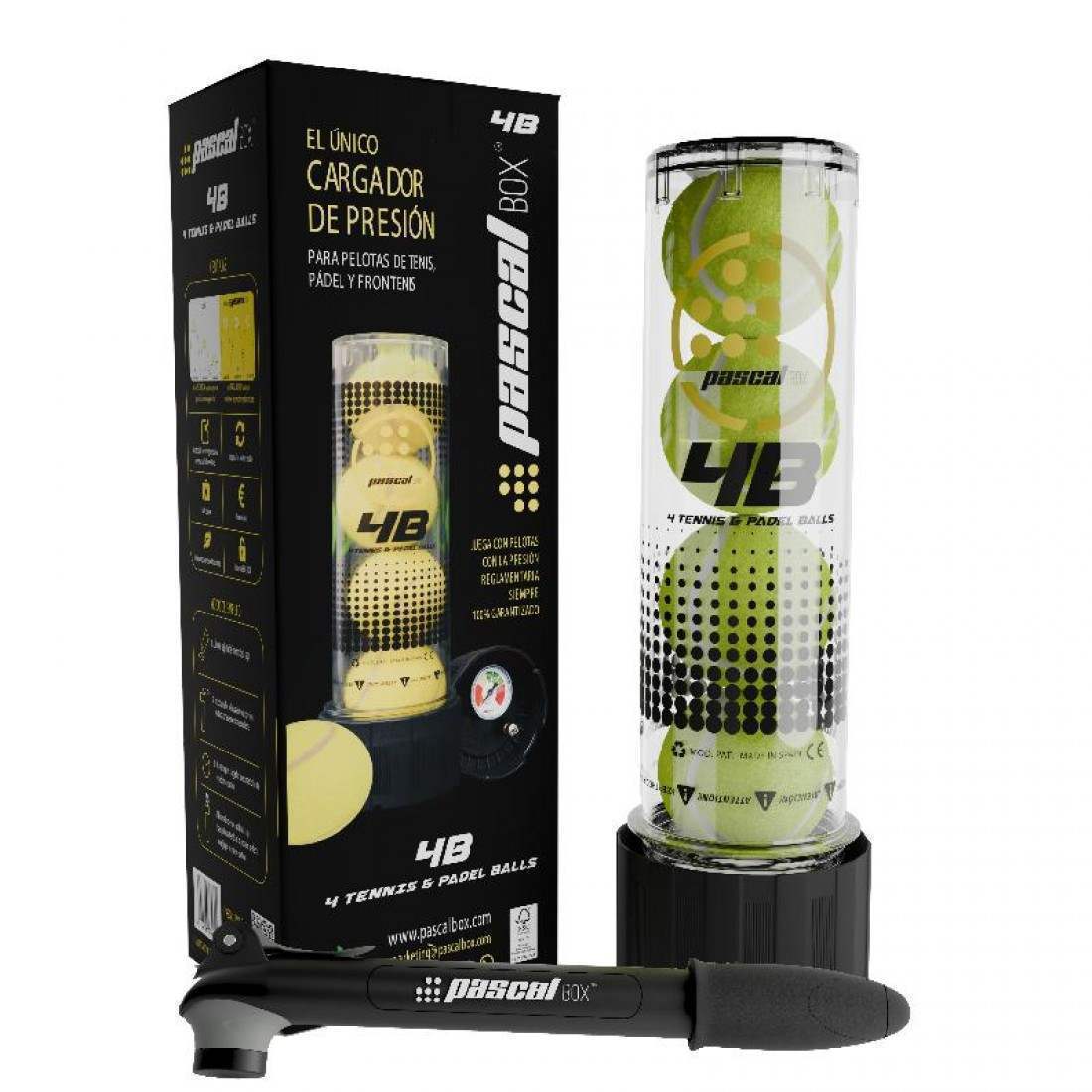 Bullpadel Pascal Box Pressure Charger 4 Balls - Image 1